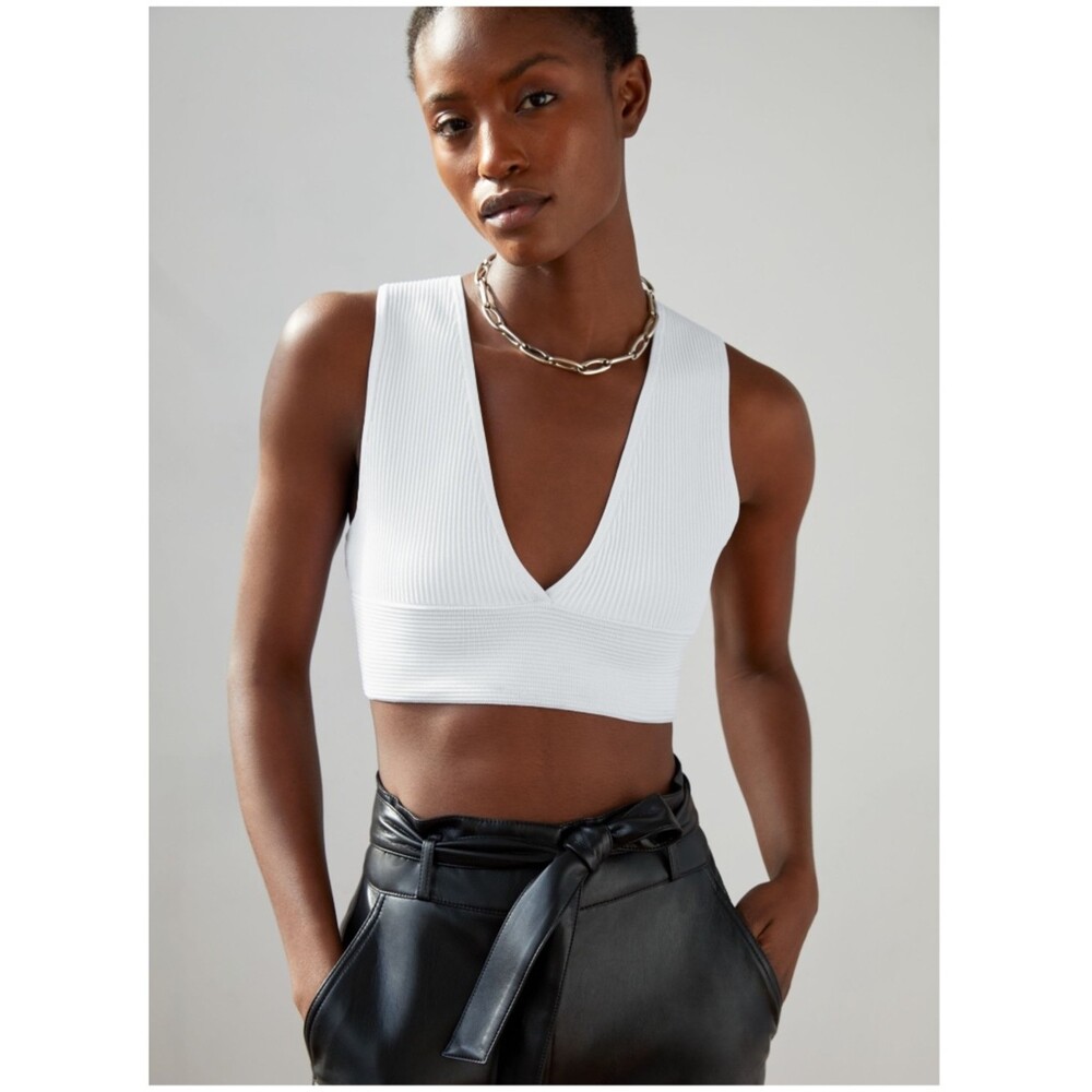 Aritzia Babaton Sculpt Knit Deep V Tank